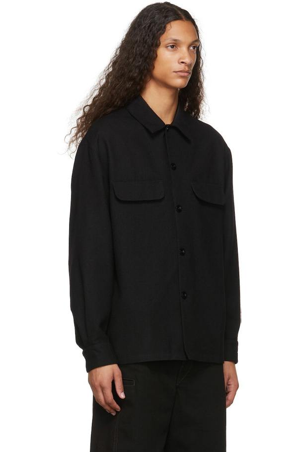 LEMAIRE｜ルメール BOXY OVERSHIRT アルパカ　48 LEMAIRE Wool Boxy Overshirt - Black | Garmentory