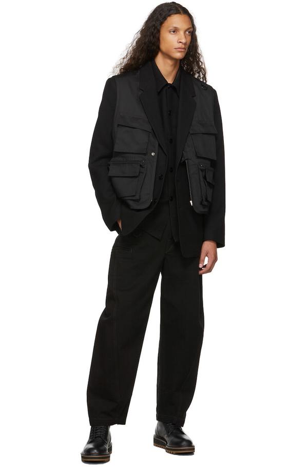 LEMAIRE Wool Boxy Overshirt - Black | Garmentory