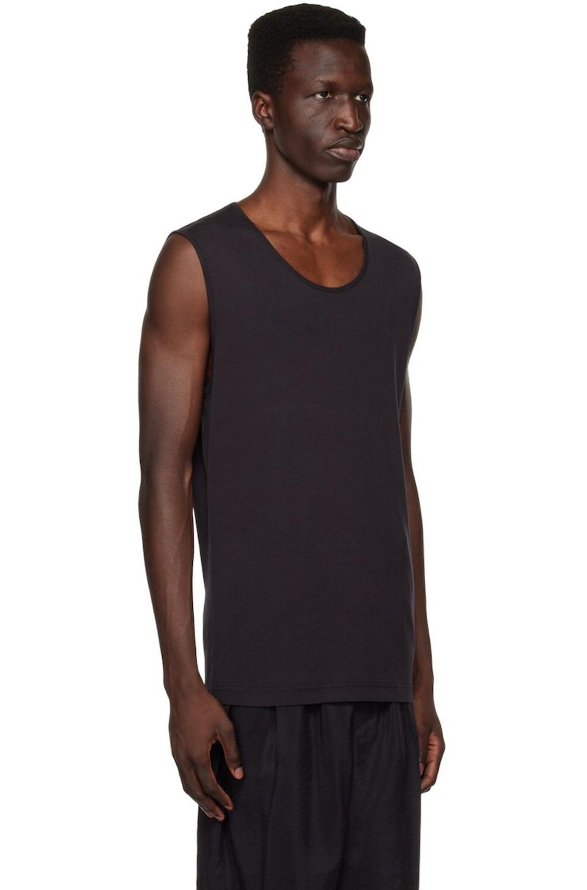 LEMAIRE タンクトップ　BLACK RIB TANK TOP IN JERSEY - Squid Ink - Rib Jersey - Women | LEMAIRE