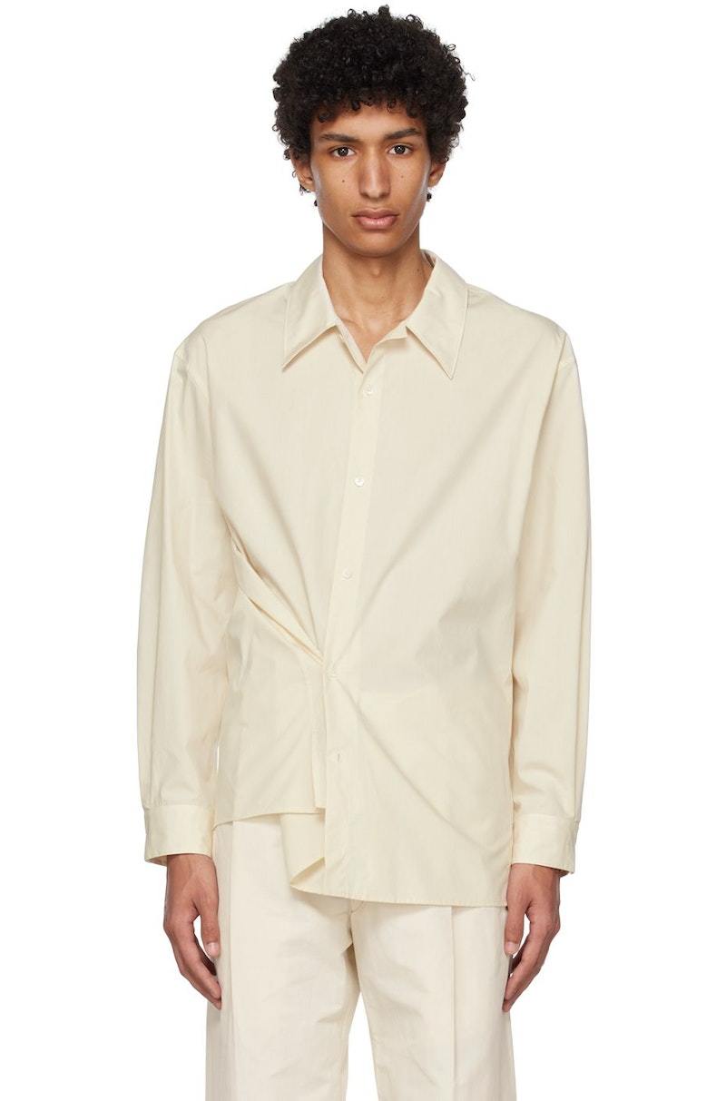 トップス 22SS LEMAIRE ADJUSTABLE TWISTED SHIRT Namu Shop - Lemaire Straight Collar Twisted Shirt - Violet Ice