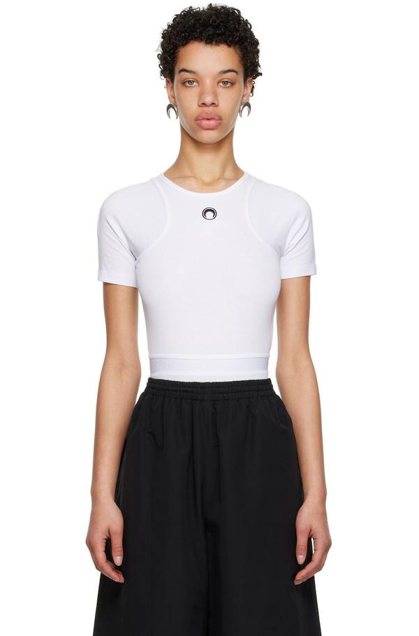 MARINE SERRE Embroidered Bodysuit - White | Garmentory