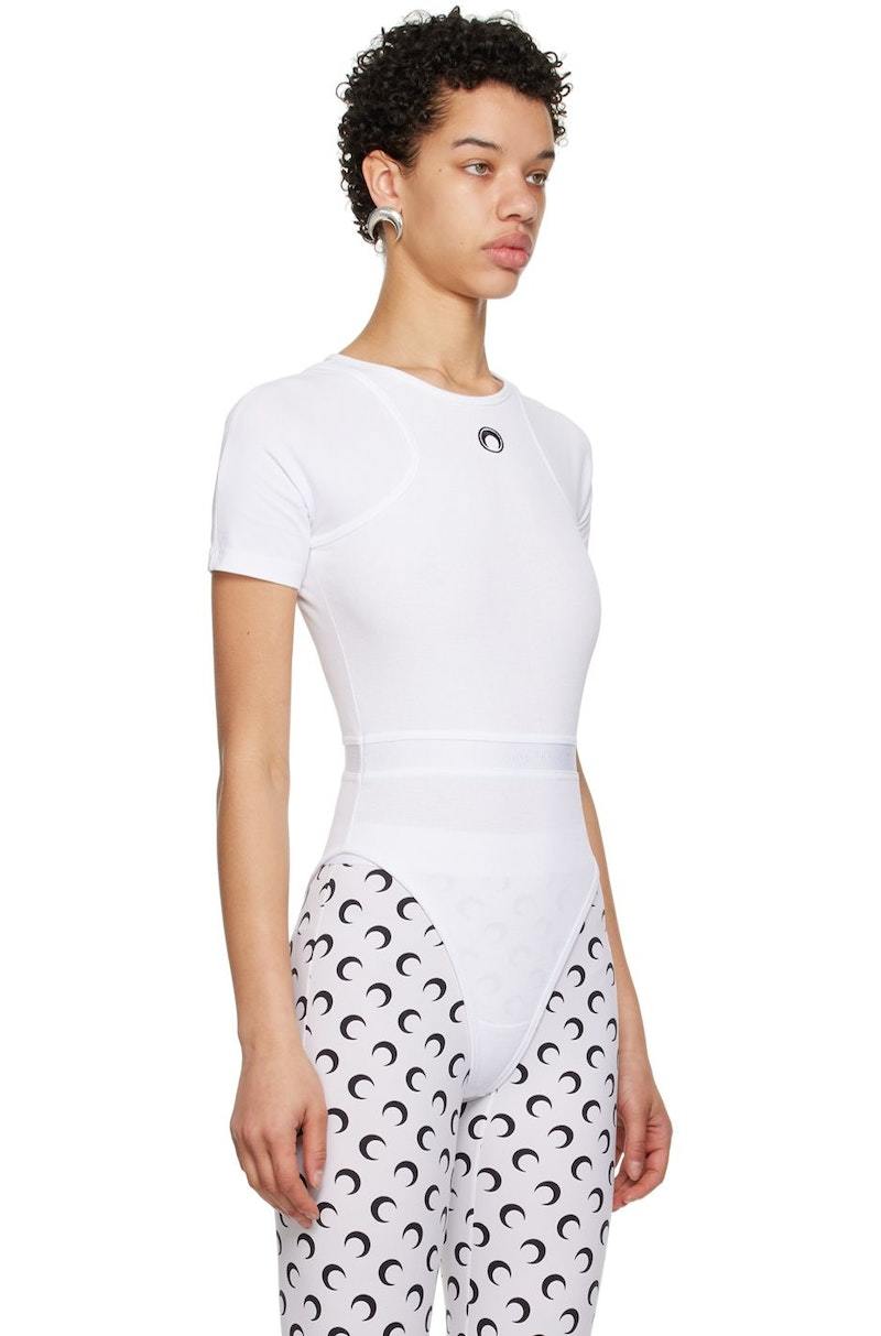 MARINE SERRE Embroidered Bodysuit - White | Garmentory