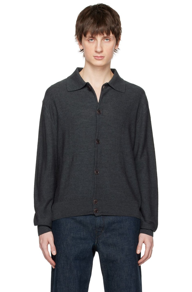 トップス Lemaire/23SS/CONVERTIBLE COLLAR CARDIGAN LEMAIRE-Gray-Convertible-