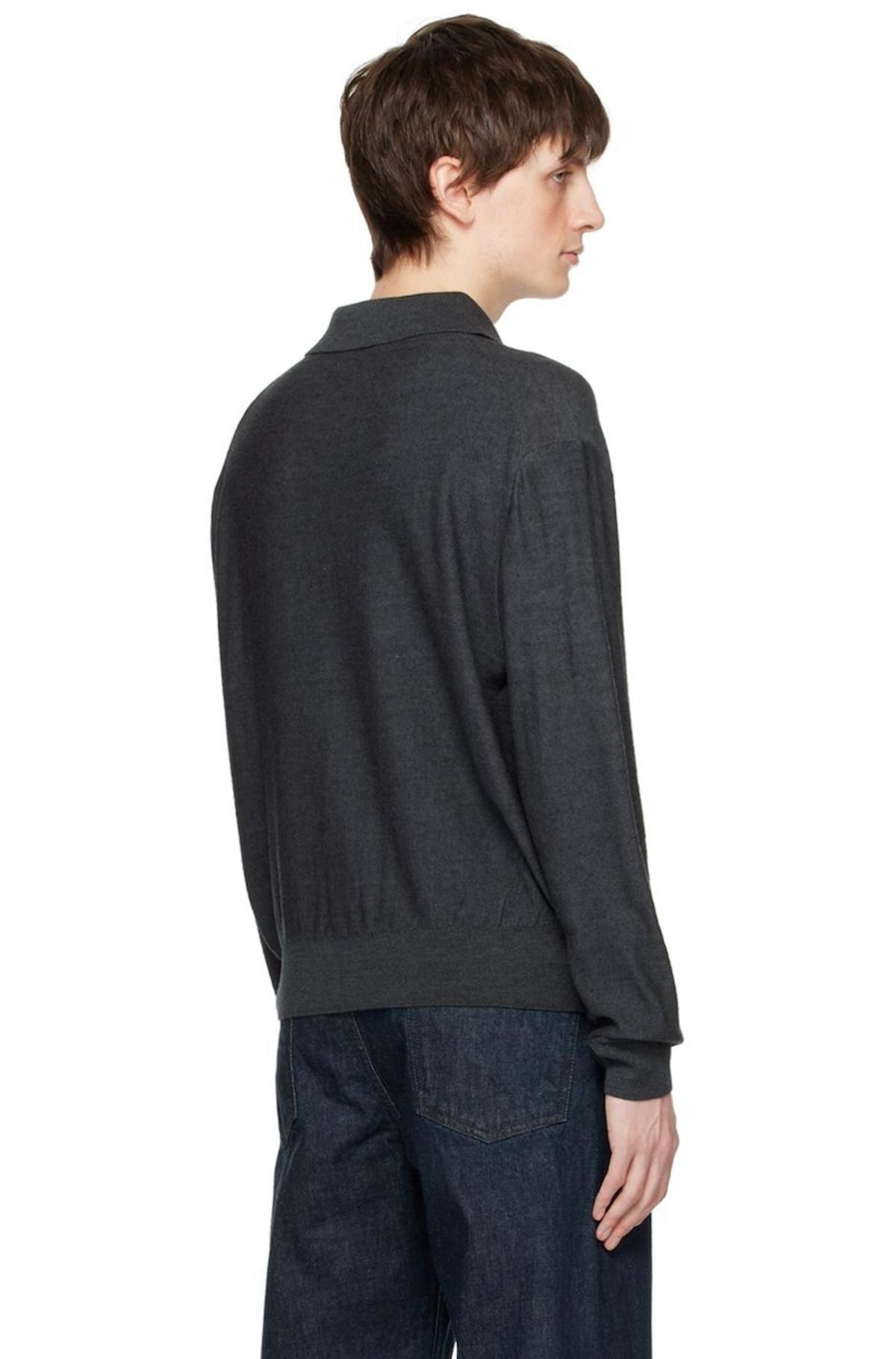 Lemaire Convertible Collar Cardigan - Gray | Garmentory