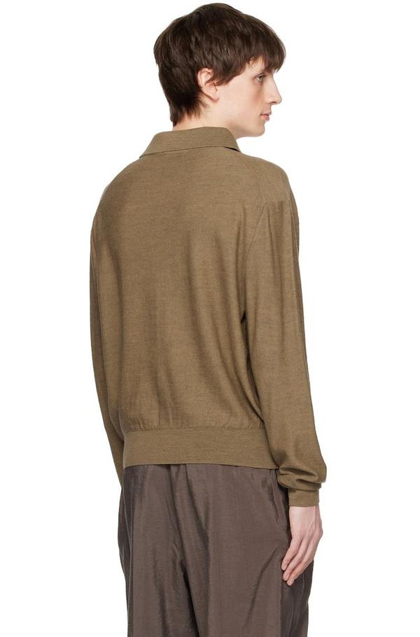 Lemaire Beige Convertible Collar Cardigan - Mustard Chine | Garmentory