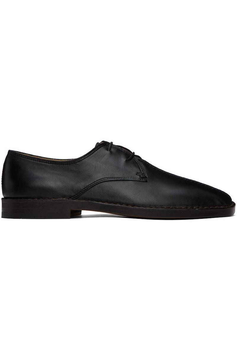 LEMAIRE Black Flat Laced Derbies | Garmentory