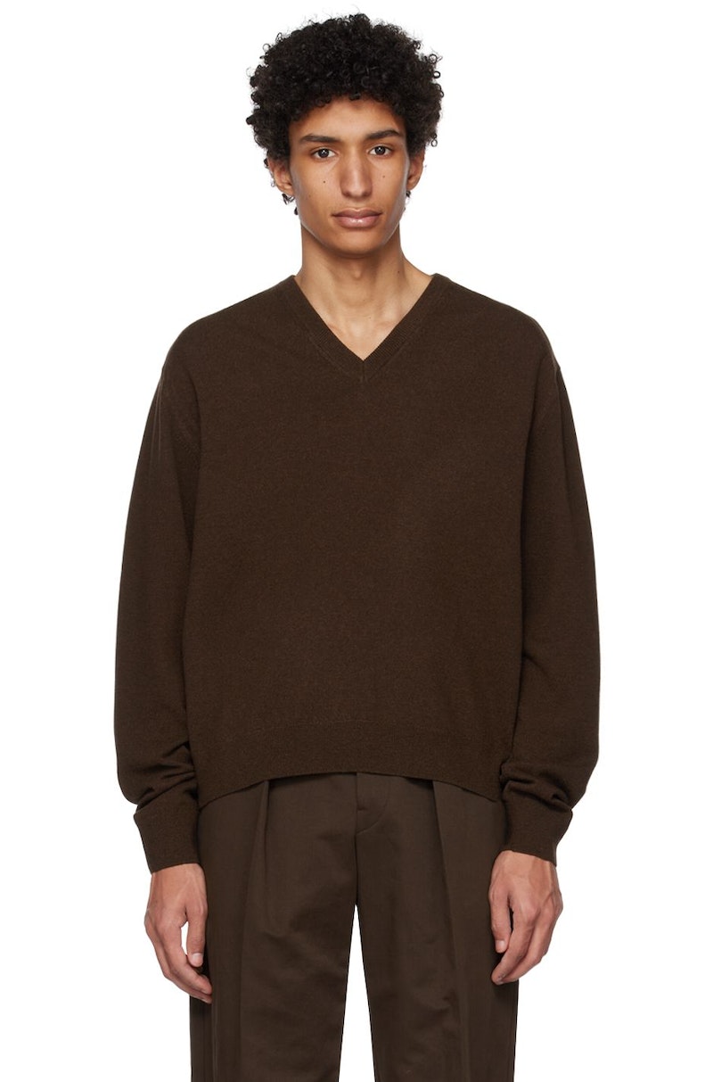LEMAIRE リバーシブル V-Neck Liner LEMAIRE-Brown-V-Neck-Sweater-
