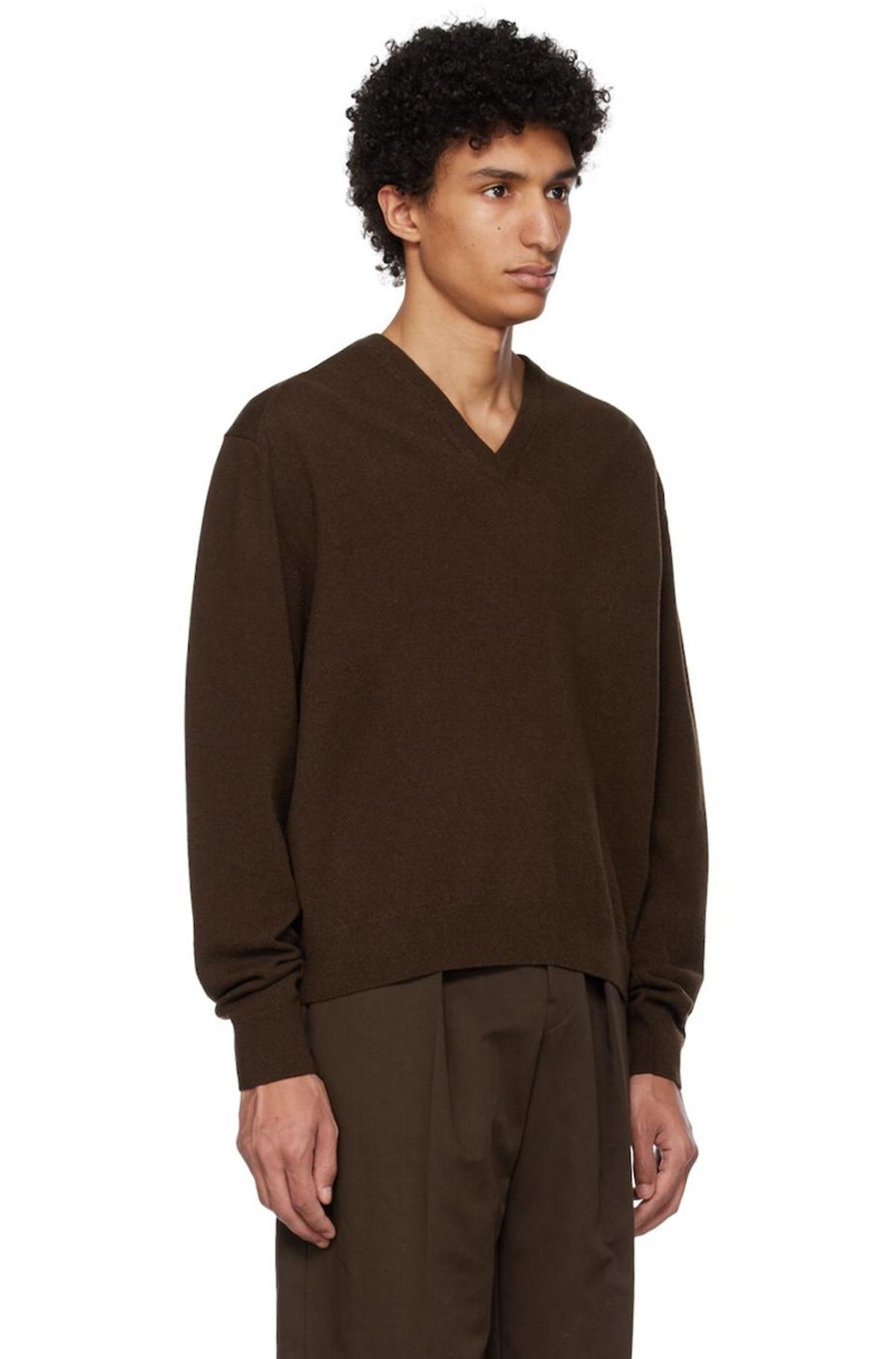 Lemaire V-Neck Sweater - Brown | Garmentory