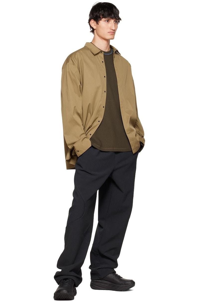 Tシャツ・カットソー WOOALONG Rib waist long sleeve Tshirt KHAKI WL243JLT03WKAK AFFXWRKS Rib Long Sleeve T-Shirt - Khaki | Garmentory