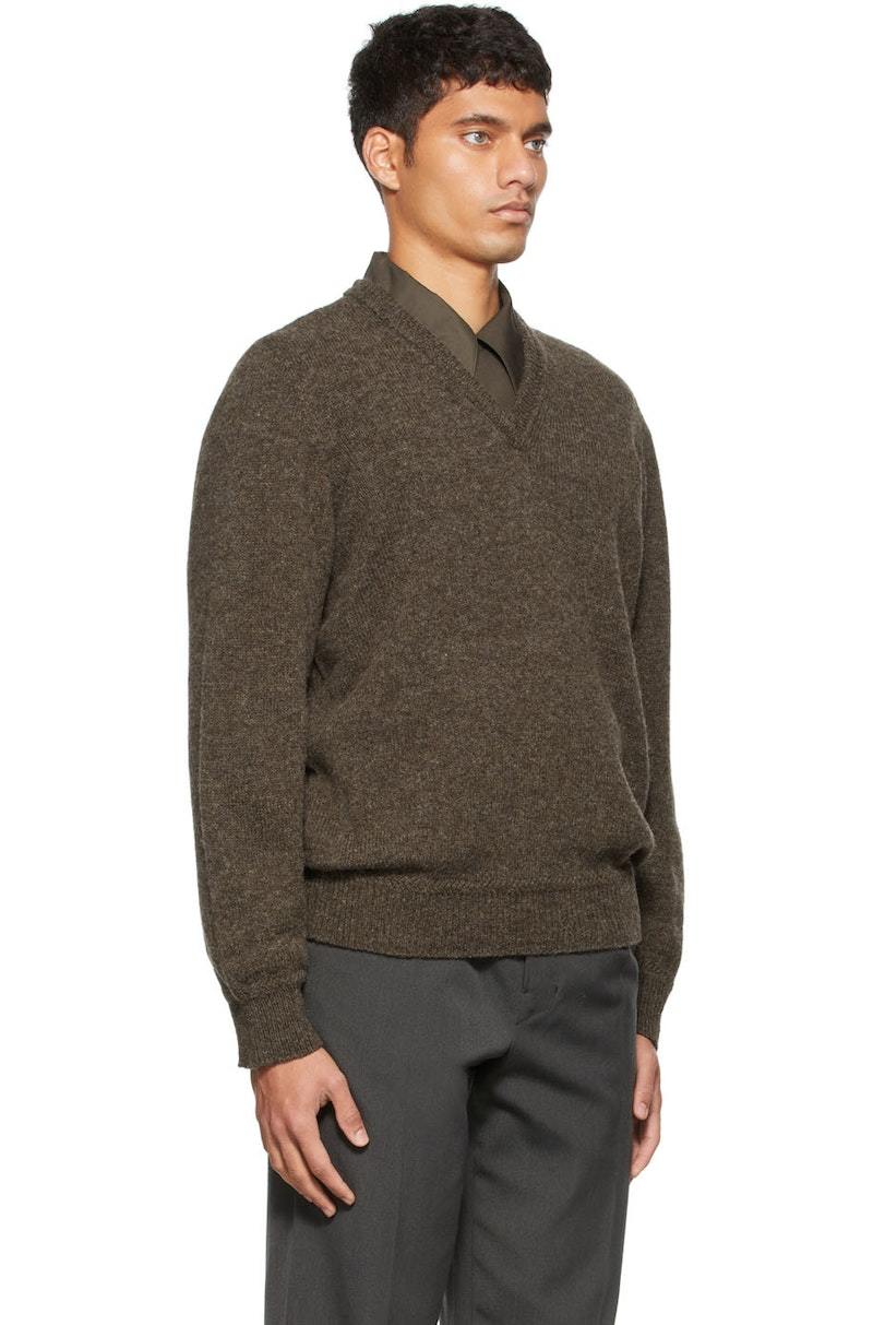 トップス LEMAIRE SEAMLESS V-NECK SWEATER Eagle LEMAIRE SEAMLESS V-NECK SWEATER Eagle