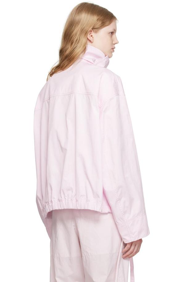 Stand Collar Pink Leather Jacket DDM0018