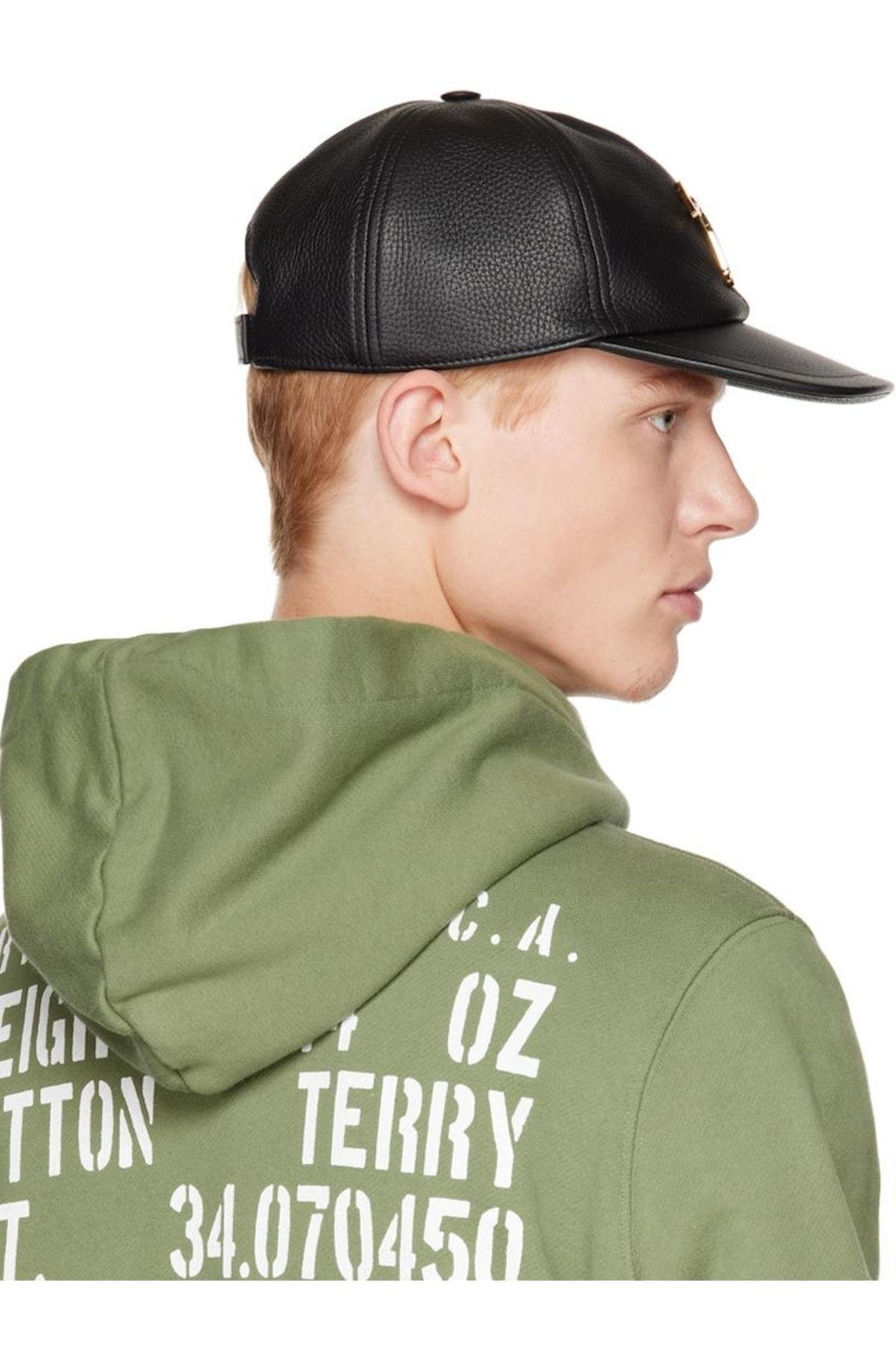 Giuseppe Zanotti Logo Leather Cap - Black | Garmentory