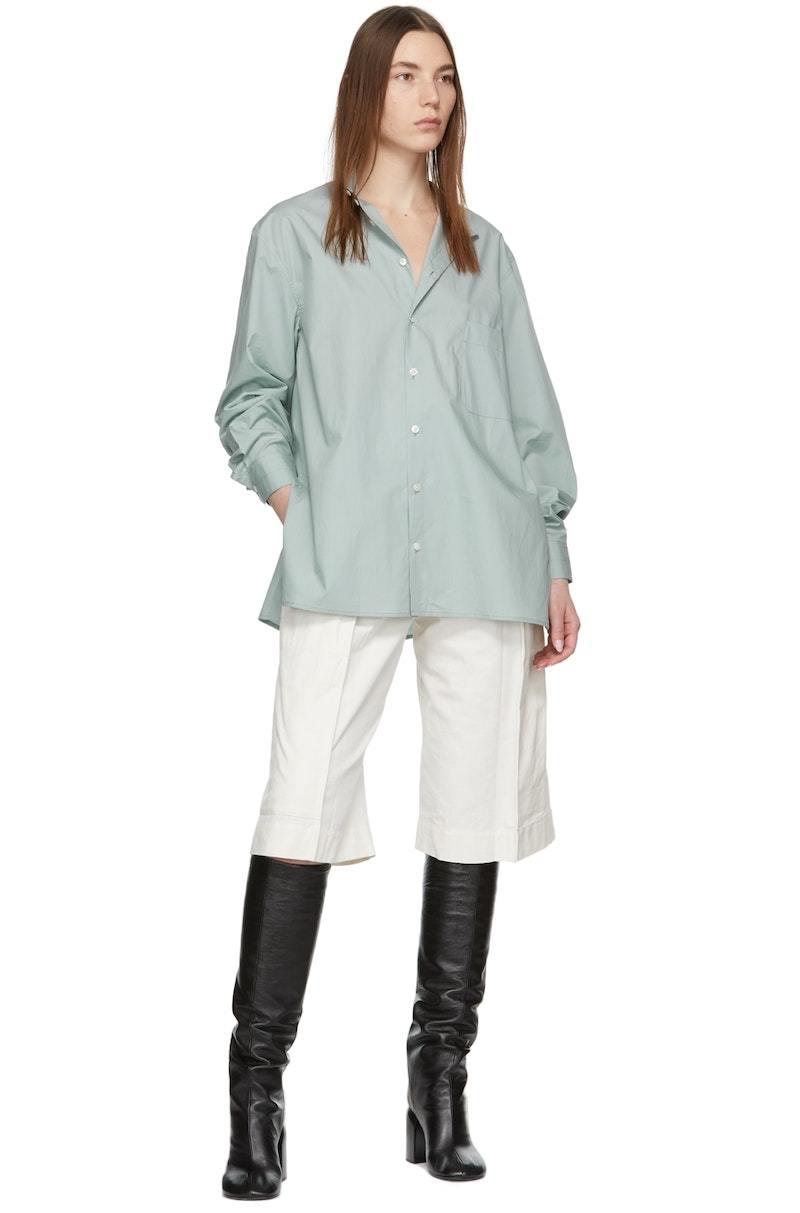 LEMAIRE (ルメール)「ADJUSTABLE TWISTED SHIRT」 LEMAIRE Blue Adjustable Twisted Shirt | Garmentory