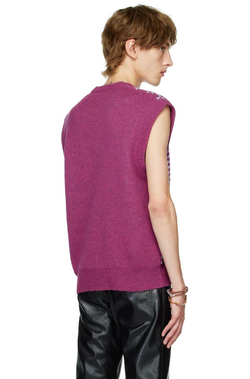 【送料&関税込】Marni Pink Wool Blend Vest Marni Brushed Striped Mohair-Blend Sweater Vest - Neutrals