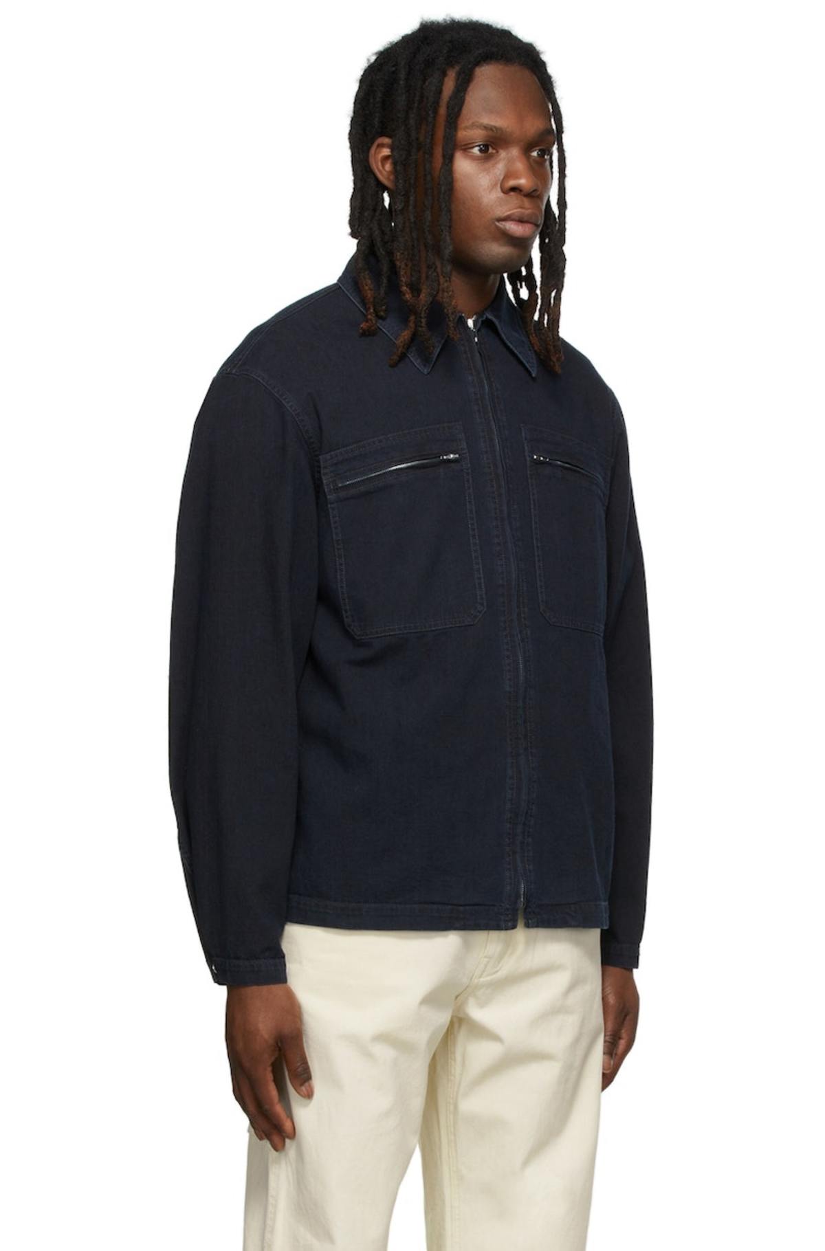 Lemaire Zipped Denim Jacket - Indigo | Garmentory