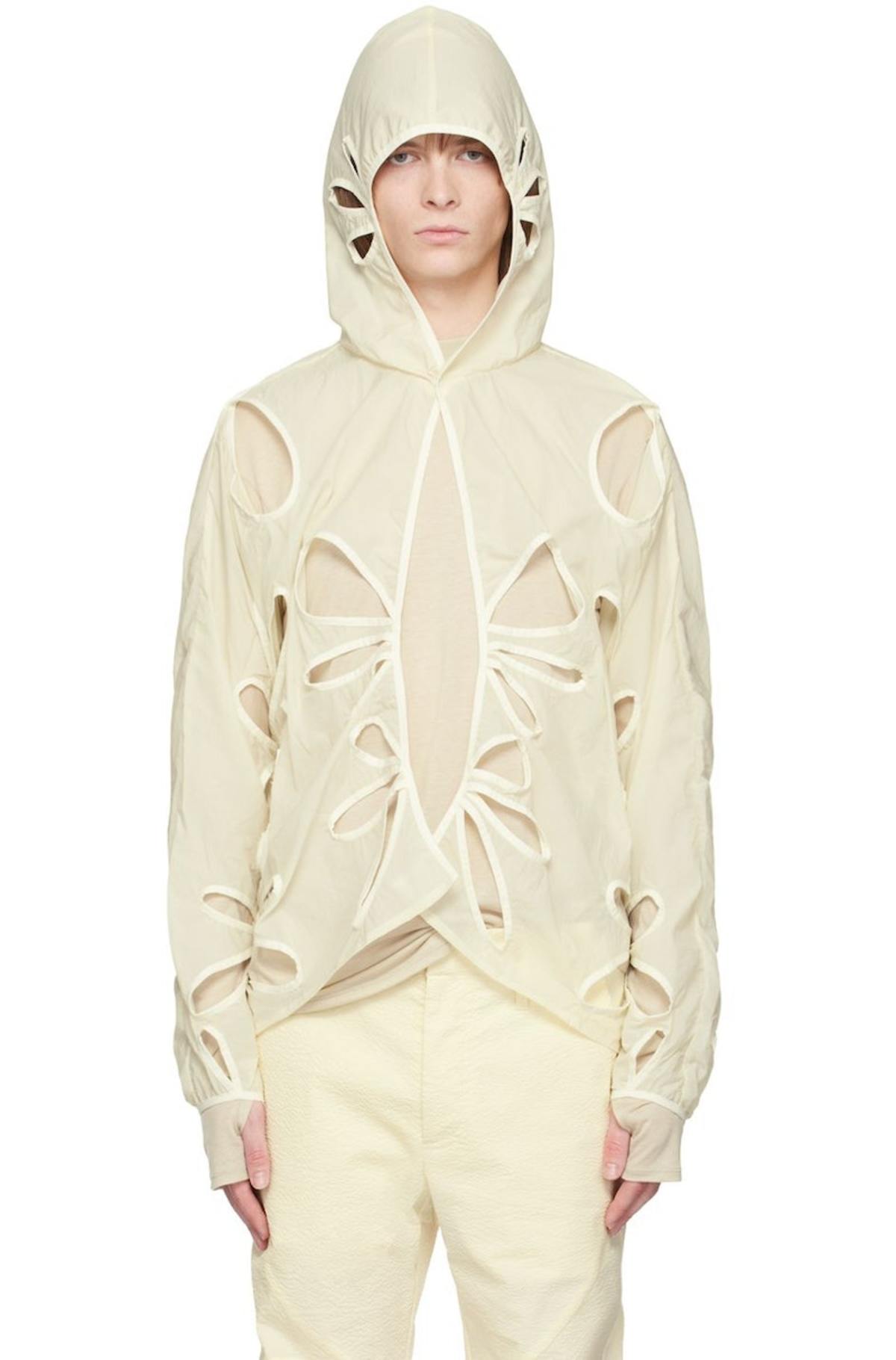 OFF-WHITE×POST ARCHIVE FACTION 22AWパーカー POST ARCHIVE FACTION (PAF) Cutout Jacket - Off White | Garmentory