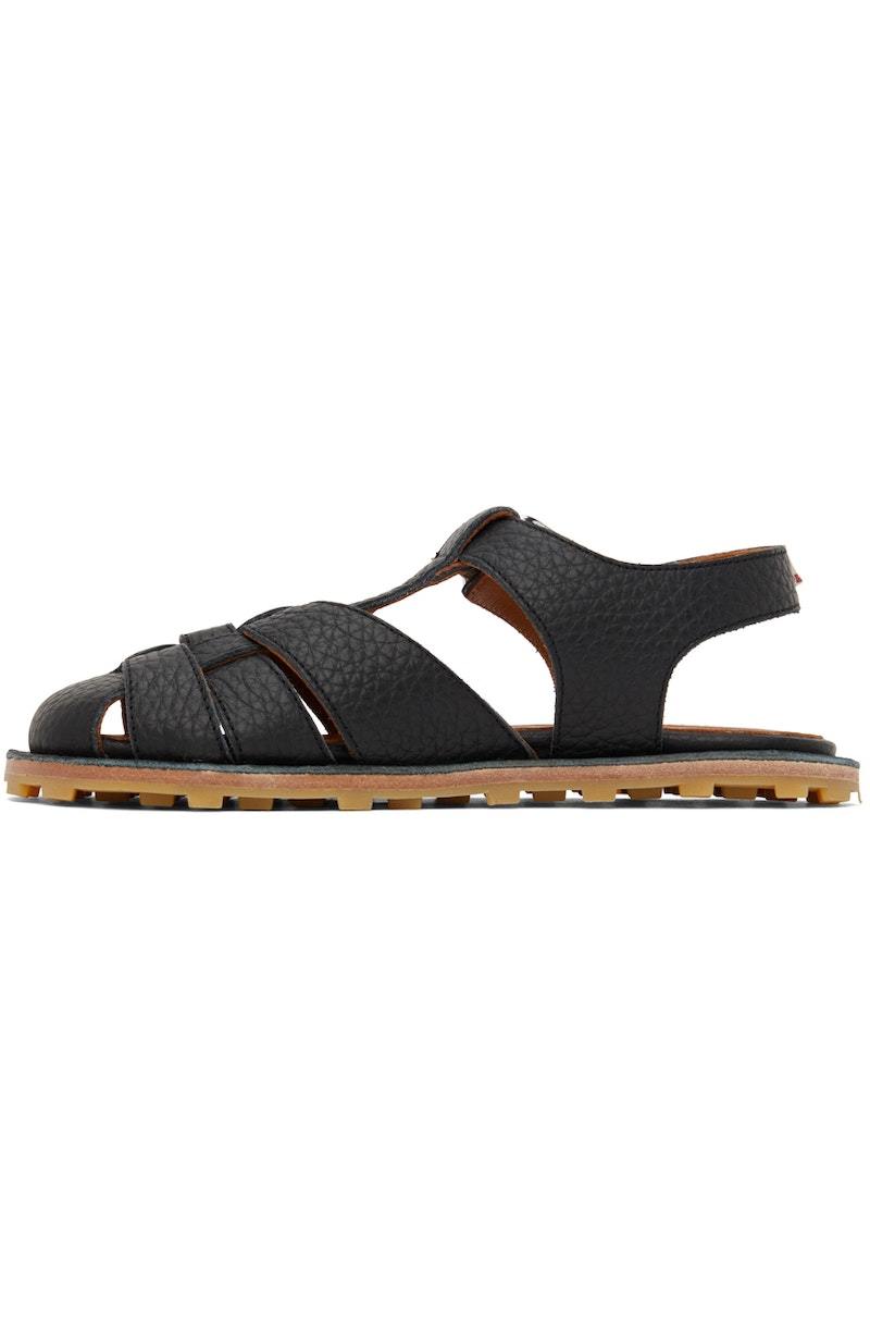Marni Calfskin Fisherman Sandals - Black | Garmentory