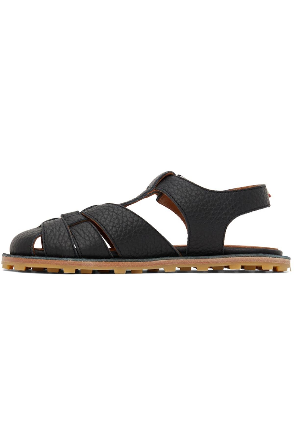 Marni Calfskin Fisherman Sandals - Black | Garmentory