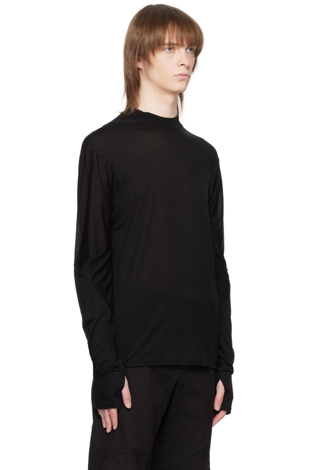 POST ARCHIVE FACTION (PAF) Paneled Long Sleeve T-Shirt - Black 