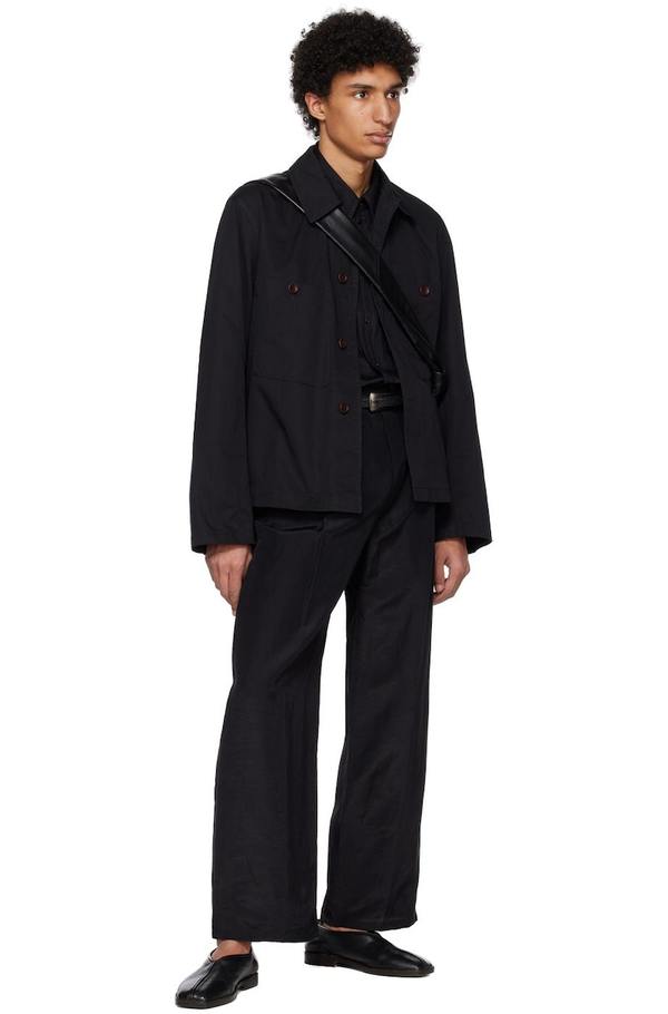 Lemaire Convertible Collar Jacket - Black | Garmentory