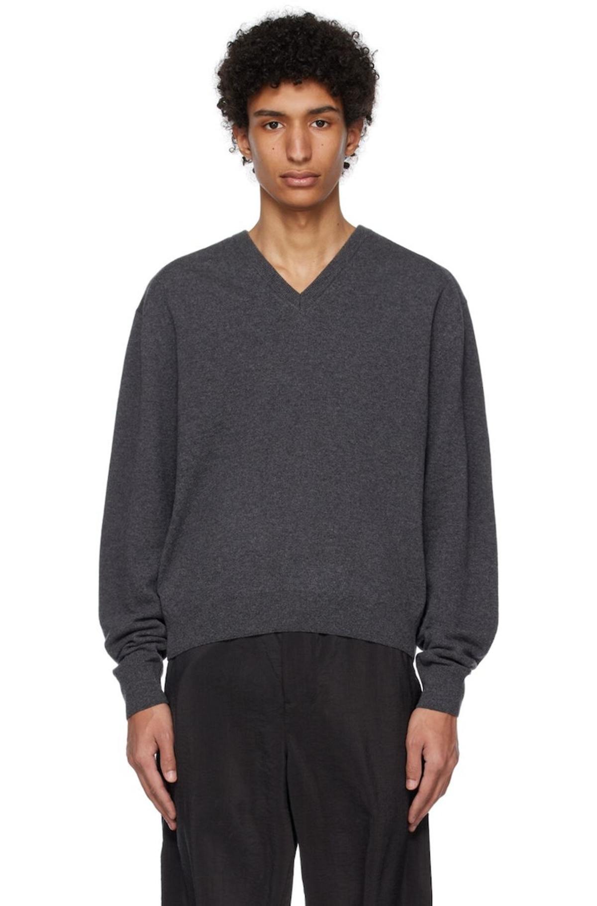 LEMAIRE V-Neck Sweater - Gray | Garmentory