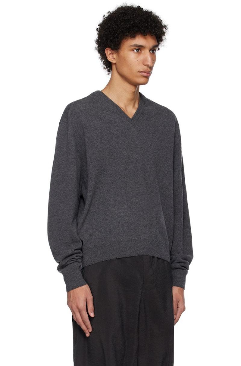 LEMAIRE V-Neck Sweater - Gray | Garmentory