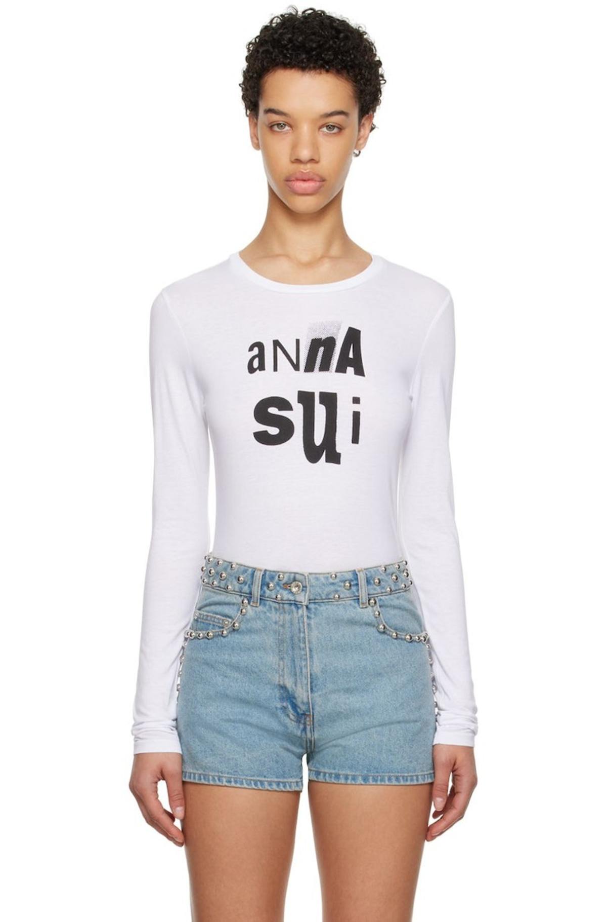 【関税込み】Anna Sui Tシャツ Anna Sui Printed Long Sleeve T-Shirt - White | Garmentory