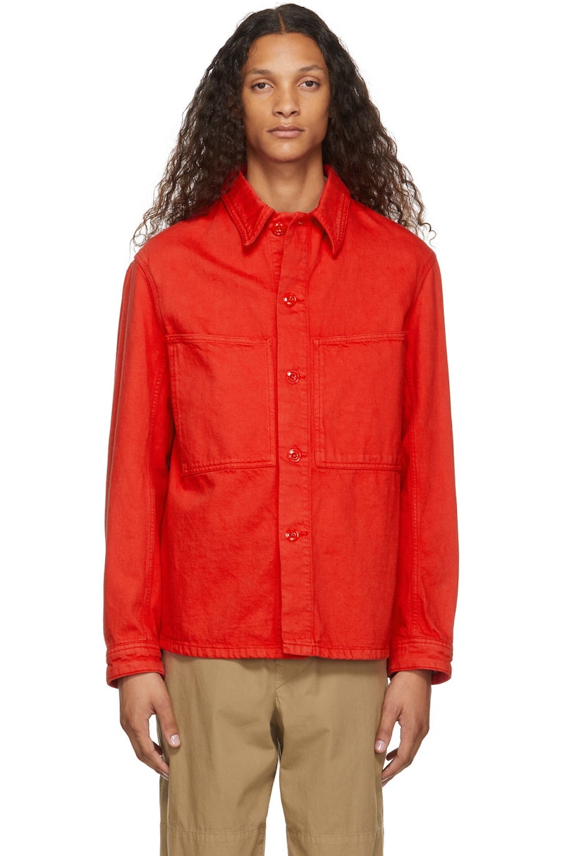 LEMAIRE-Red-Denim-Overshirt-