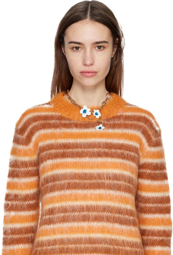 Marni ホース柄　ニット Marni Flowers Necklace - Stone white | Garmentory