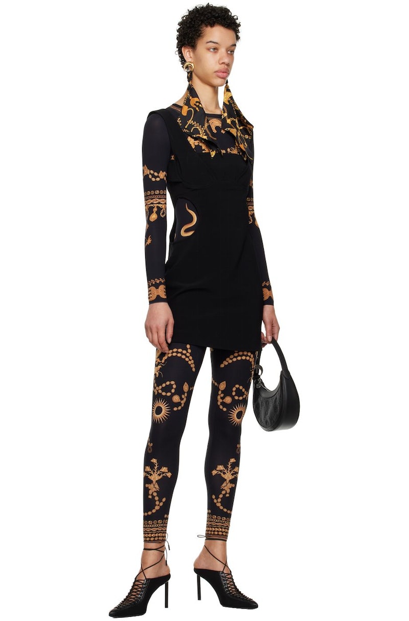 MARINE SERRE Regenerated Silk Scarves Moon Earrings - Gold
