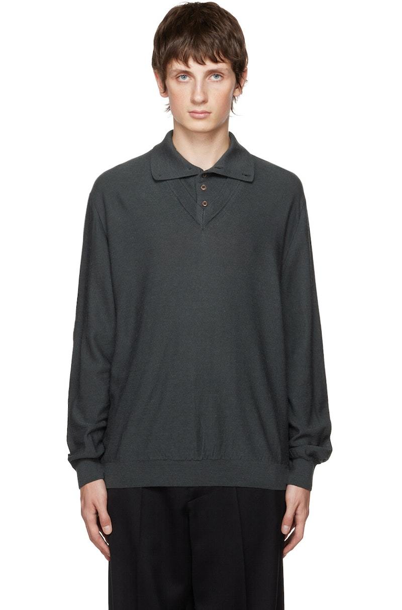 LEMAIRE トロンプルイユポロシャツS グレー LEMAIRE TROMPE L'IL POLO SHIRT