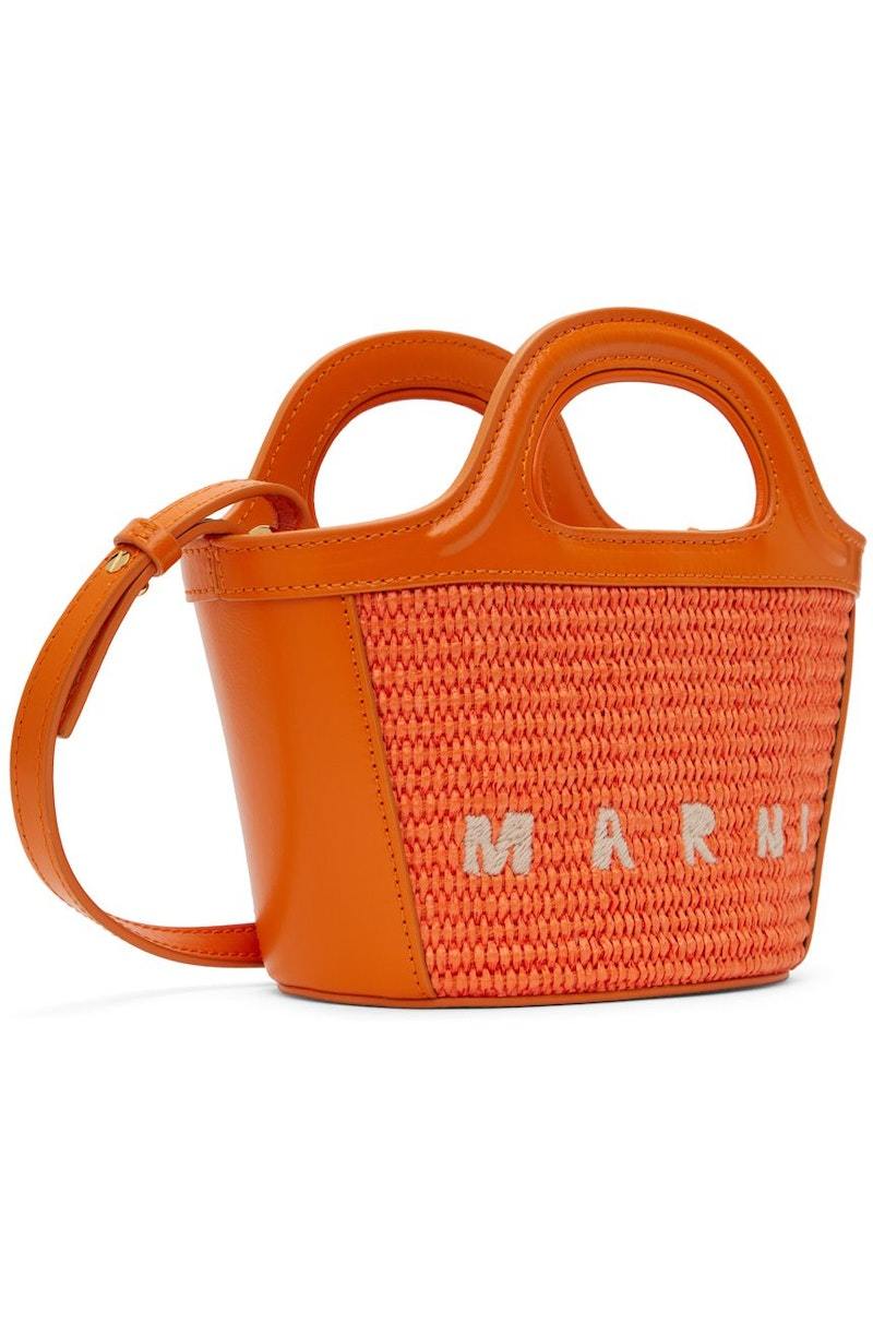 Marni Orange Micro Tropicalia Tote - Carrot | Garmentory