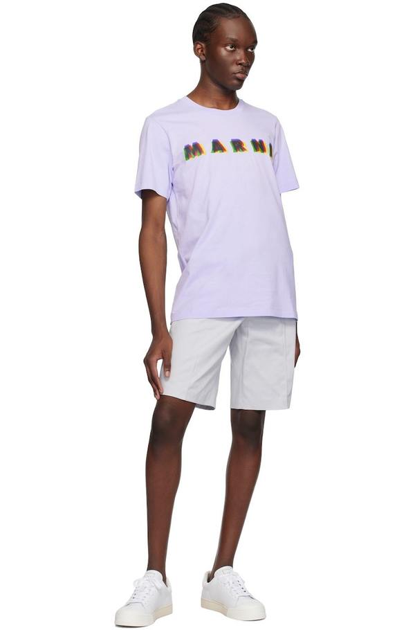 Marni Purple Printed T-Shirt - Thistle | Garmentory