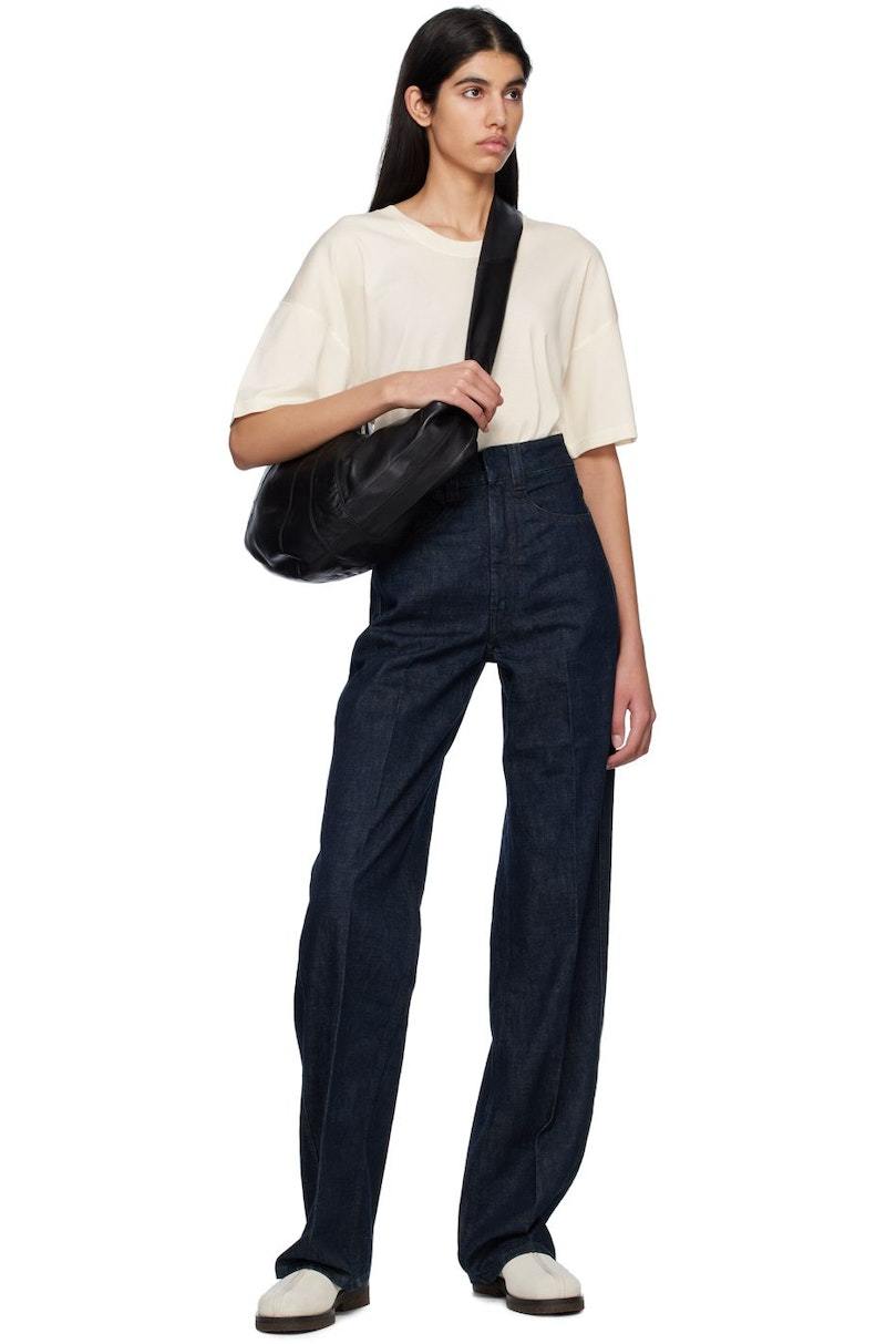 Lemaire Off White Rib T-Shirt - Light Cream | Garmentory