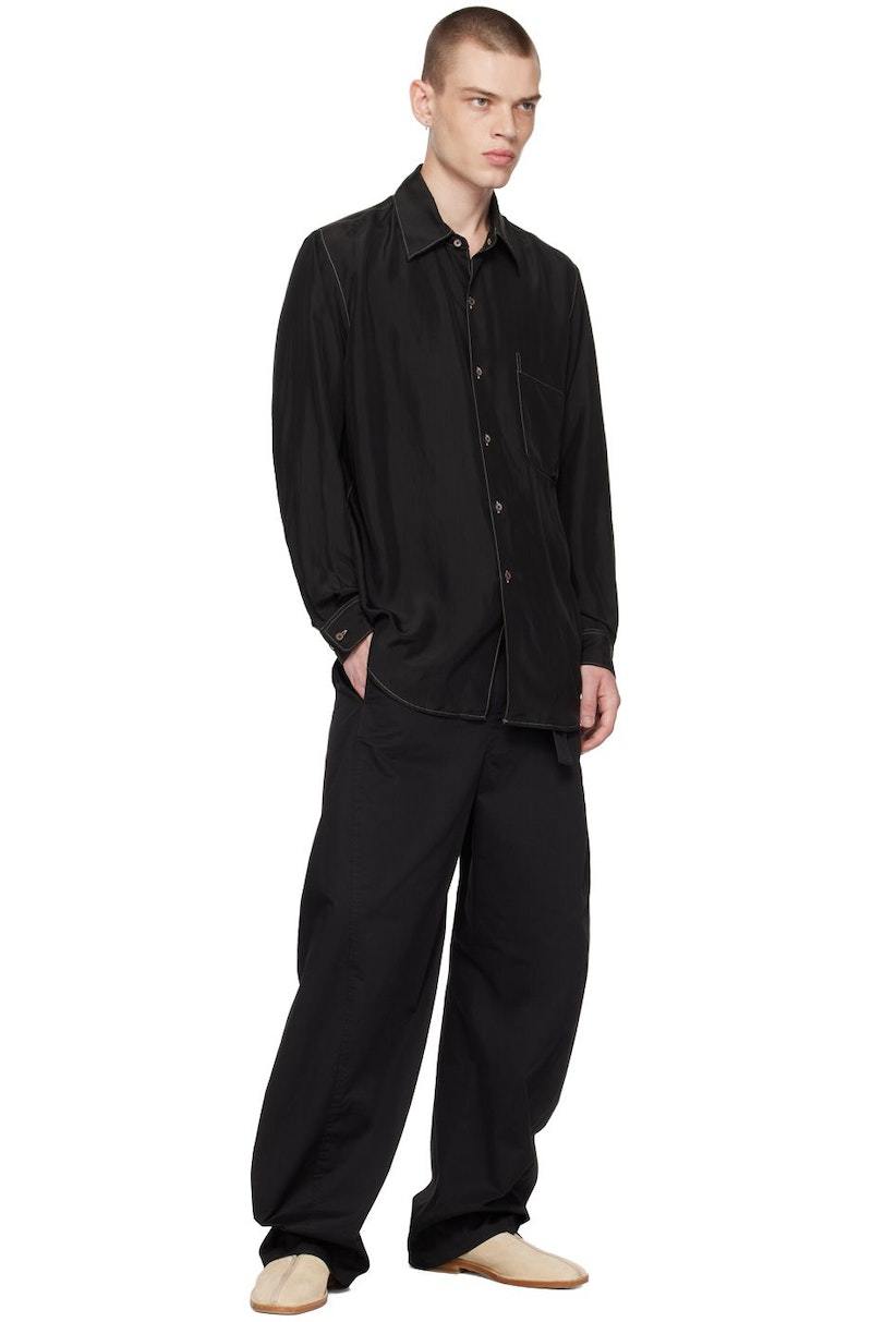 Lemaire Contrast Stitching Shirt - Black | Garmentory