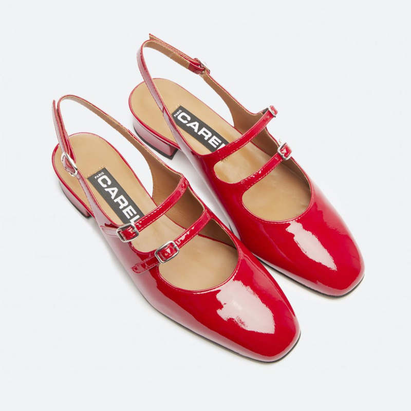Carel Peche Slingbacks - Patent Leather Red Carel Peche Slingbacks - Patent Leather Red