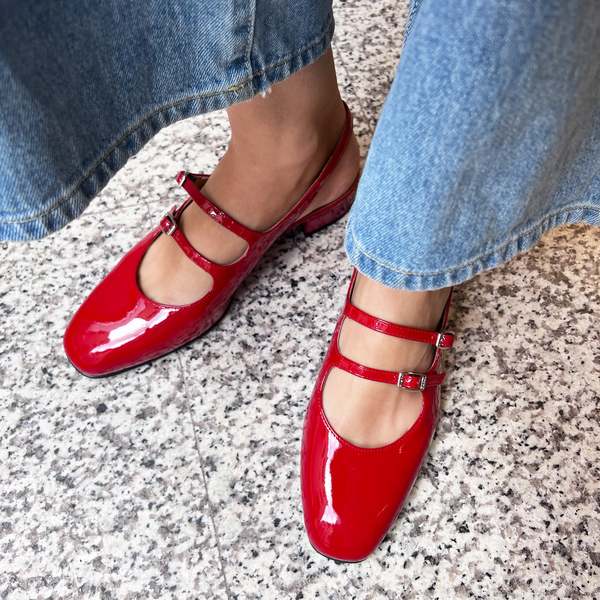 Carel Peche Slingbacks - Patent Leather Red Carel Peche Slingbacks - Patent Leather Red