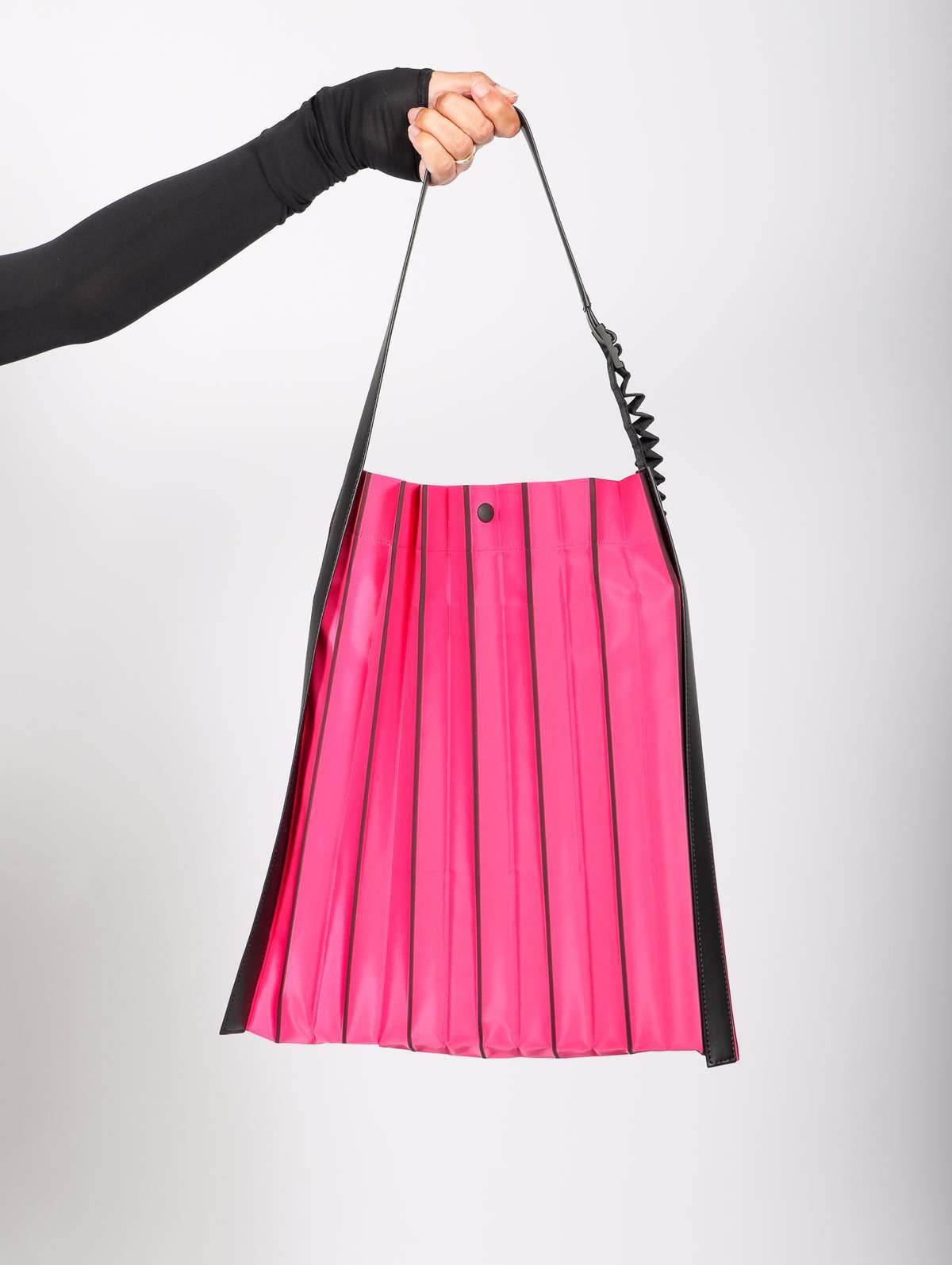 Pleats Please by Issey Miyake Accordion Pleats Tote Neon Pink Garmentory