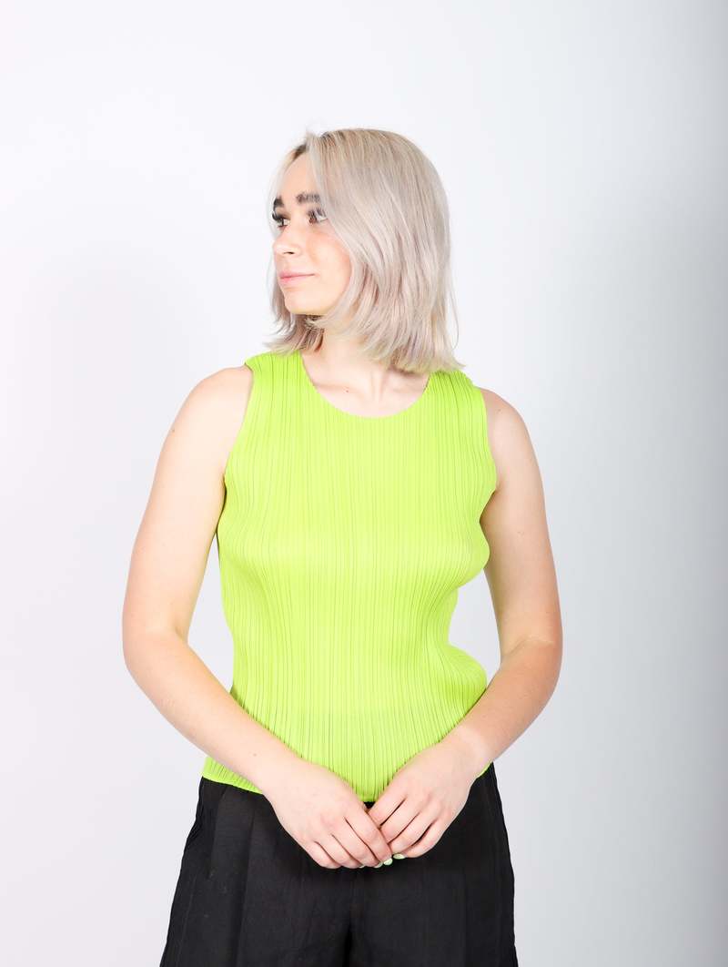 New Colorful Basics 3 Top in Yellow Green by Pleats Please