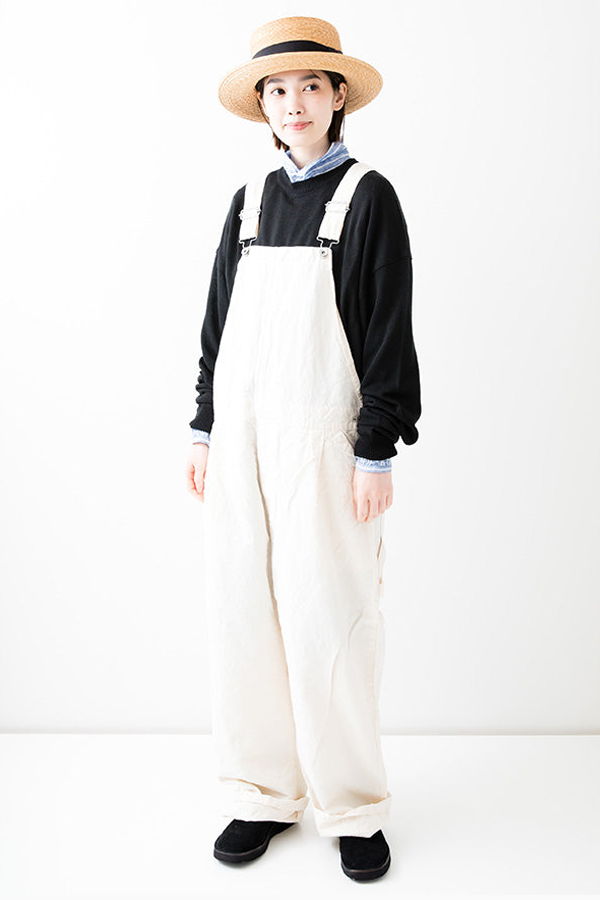 Veritecoeur Cotton Linen Overall Pants - Off-white