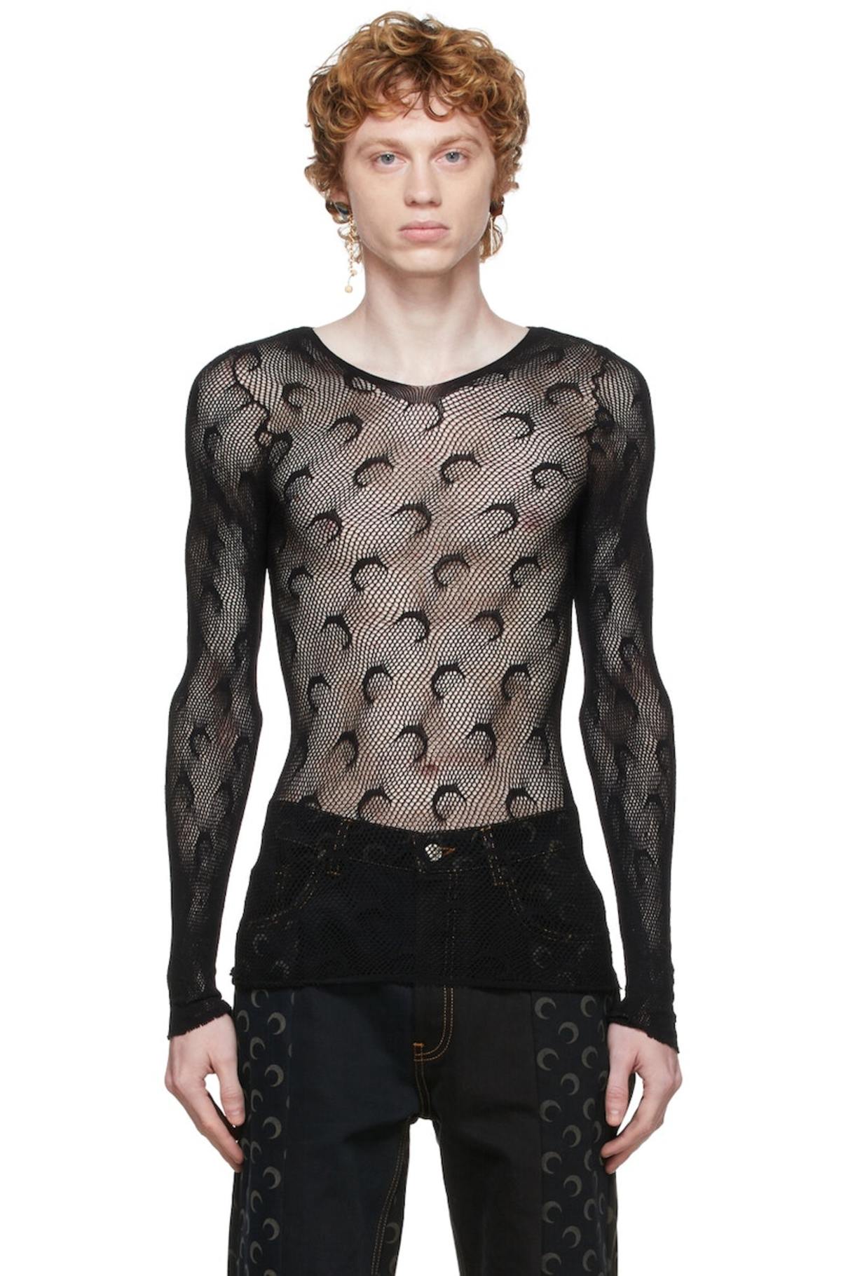 【関税込み】Marine Serre SSENSE限定 ブラック Tシャツ Marine Serre moon-logo T-shirt | Black | FARFETCH