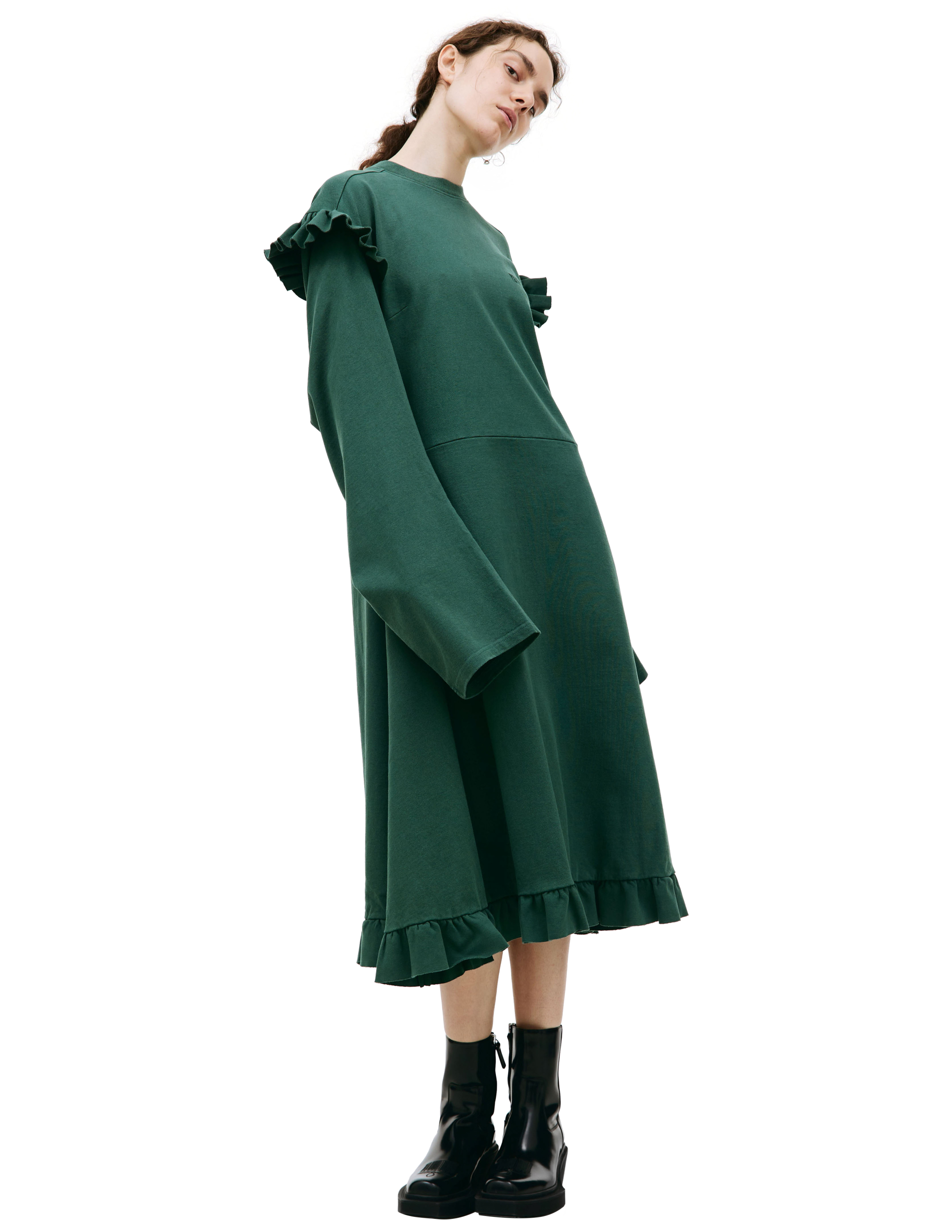 Vetements Ruffle Midi Dress - Green | Garmentory Vetements Ruffle Midi Dress - Green | Garmentory