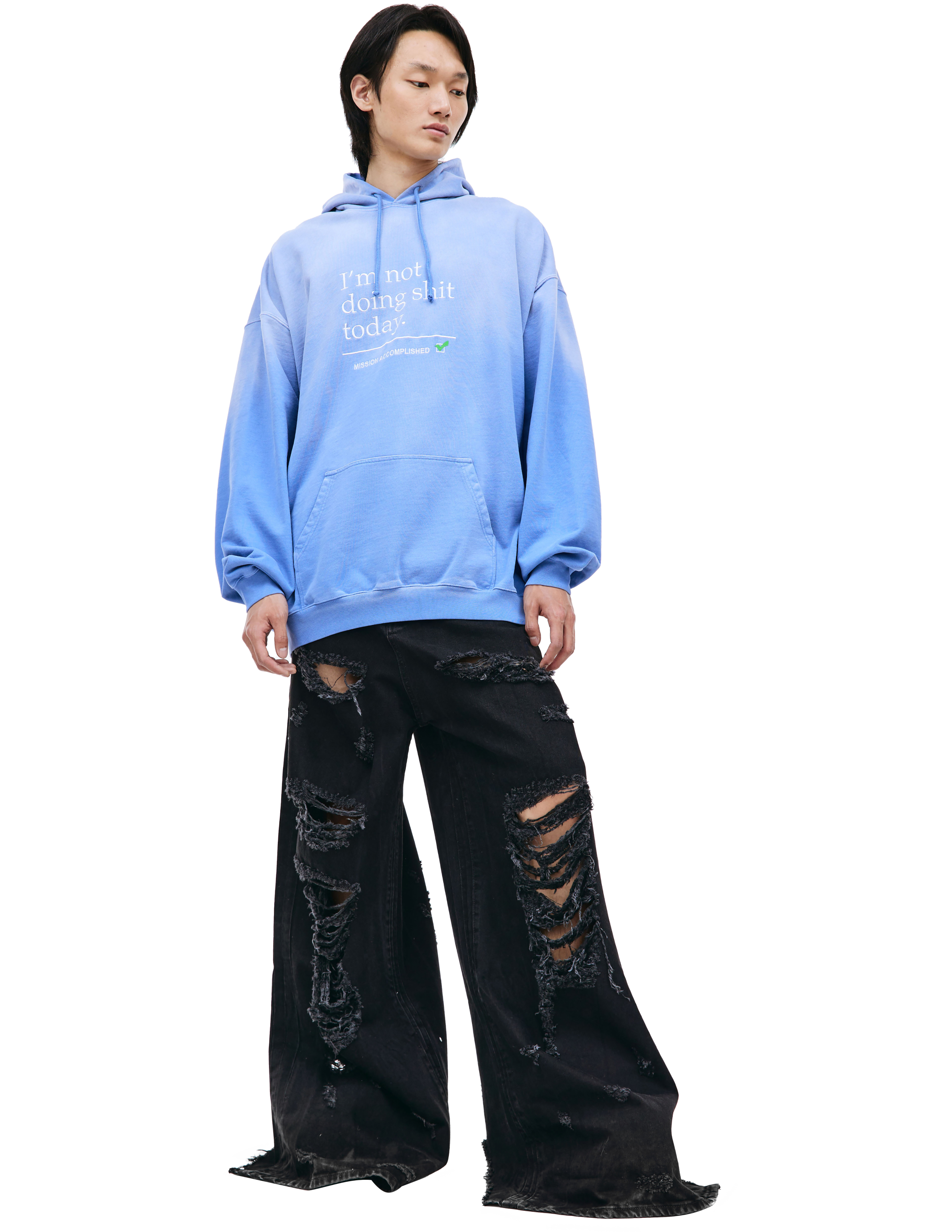VETEMENTS☆関税込☆ブラック I'm Not Doing Shit Todayフーディ Black 'I'm Not Doing Shit Today' Hoodie by VETEMENTS on Sale