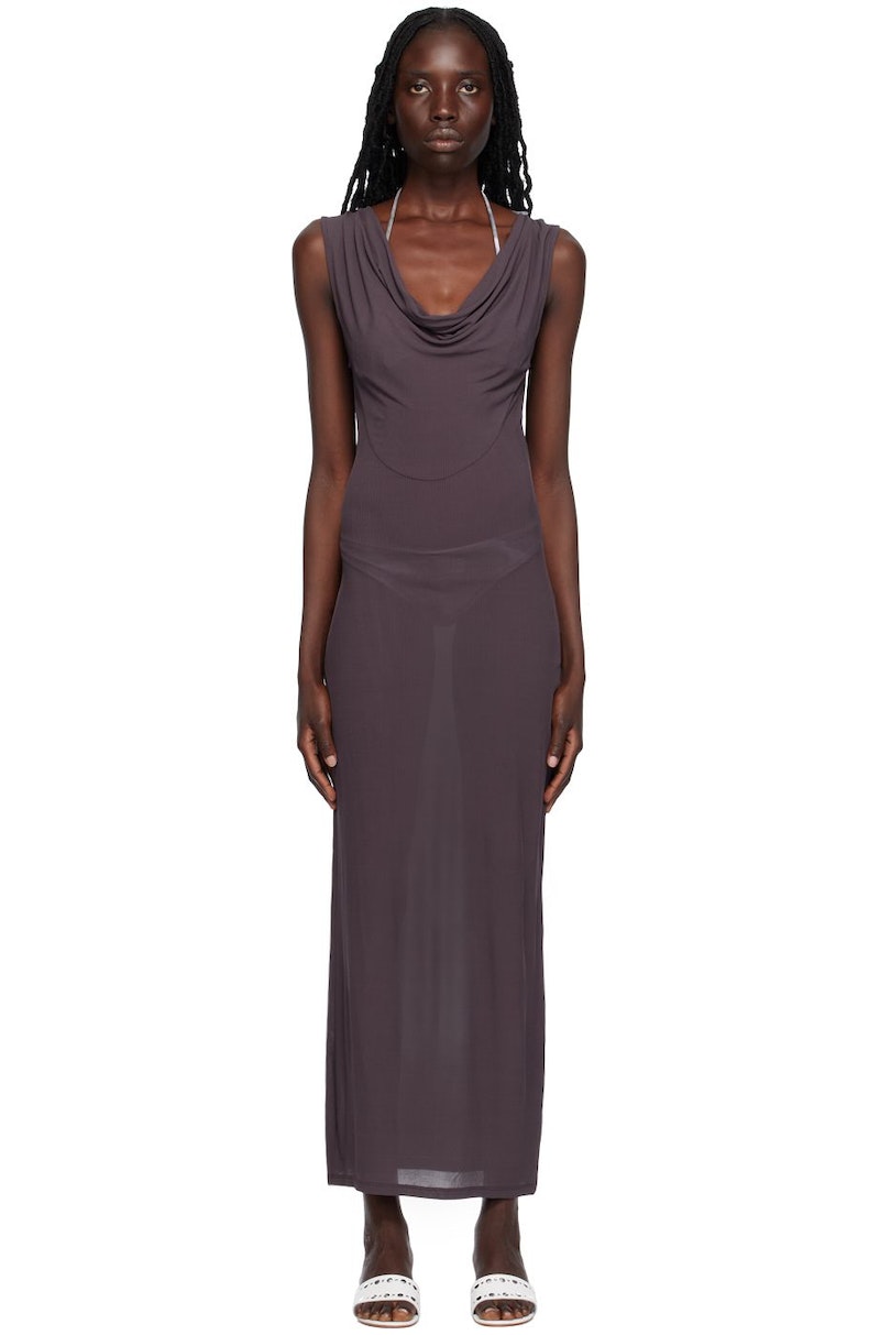 purple wool dress Akris - Purple Double-Faced Wool A-Line Dress