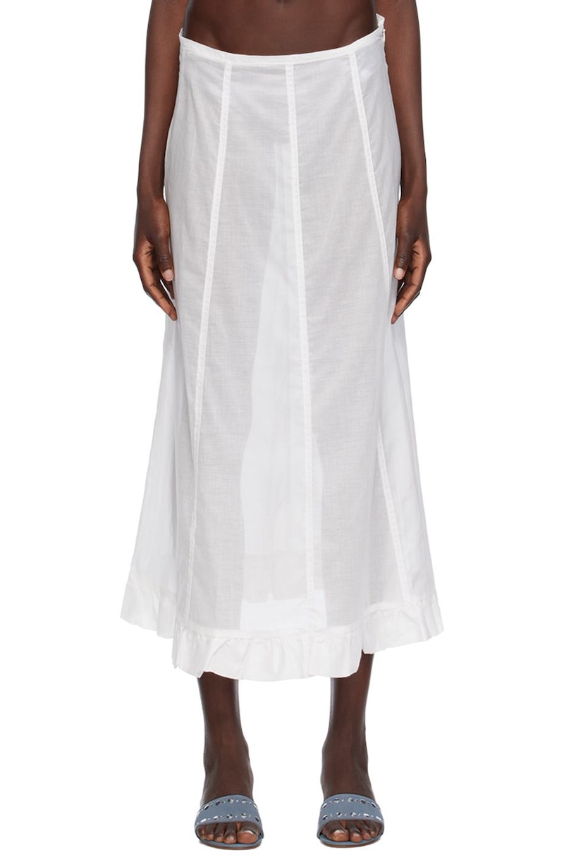 【関税込み】Paloma Wool ブラック Andolini マキシスカート ANDOLINI-Black long flare low waist skirt with bottom voile