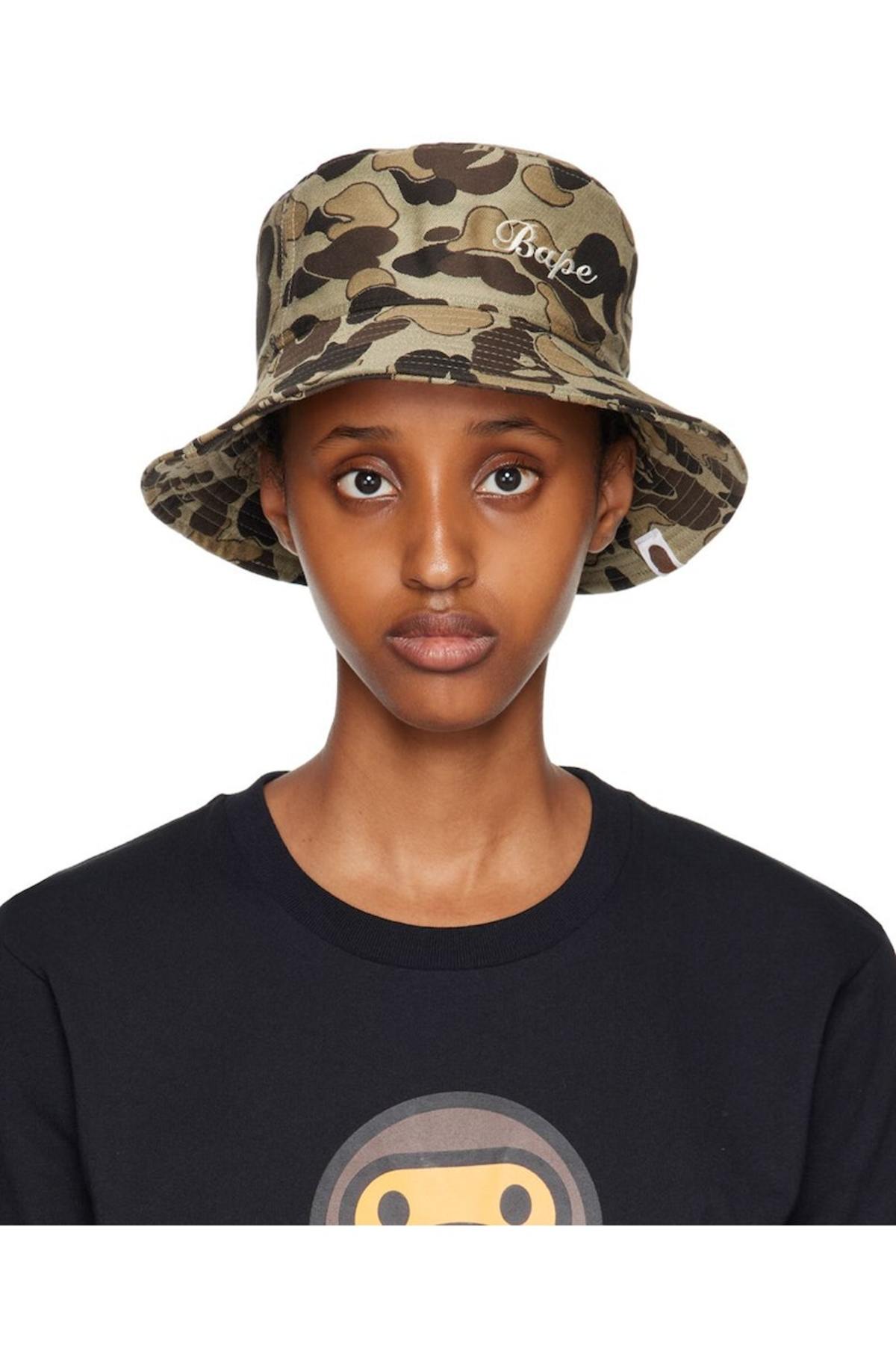 BAPE Cookie Camo 2 Bucket Hat Brown Garmentory
