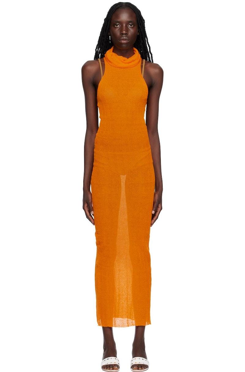 knee length dresses for ladies Essential Racerback Ribbed Midi Dress main image 1