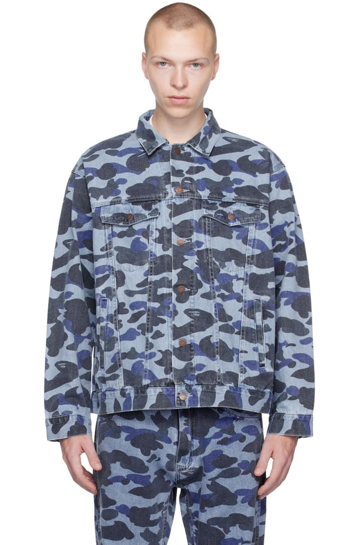 blue and black and white and gold dress explained Bape Big Ape Logo Coach Jacket Navy – SARUGENERAL