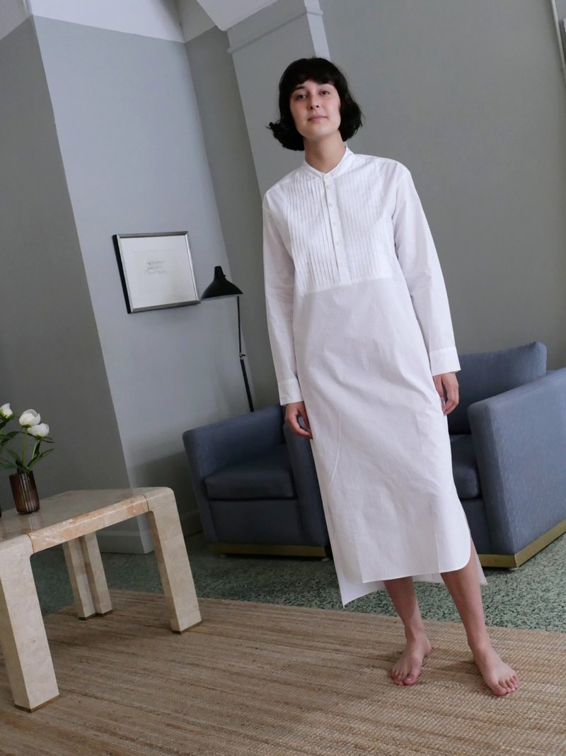 P.LE MOULT GRANDAD LONG NIGHTSHIRT - WHITE | Garmentory