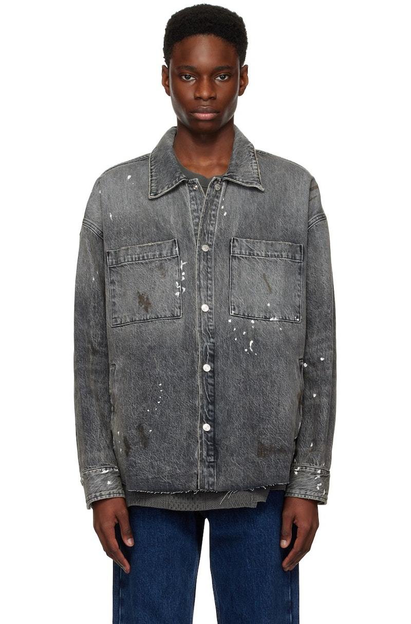 Mサイズ　CLEL Hard Fringe Denim Jacket グレー系 CLEL】Hard Fringe Denim Jacket/ハードフリンジデニム